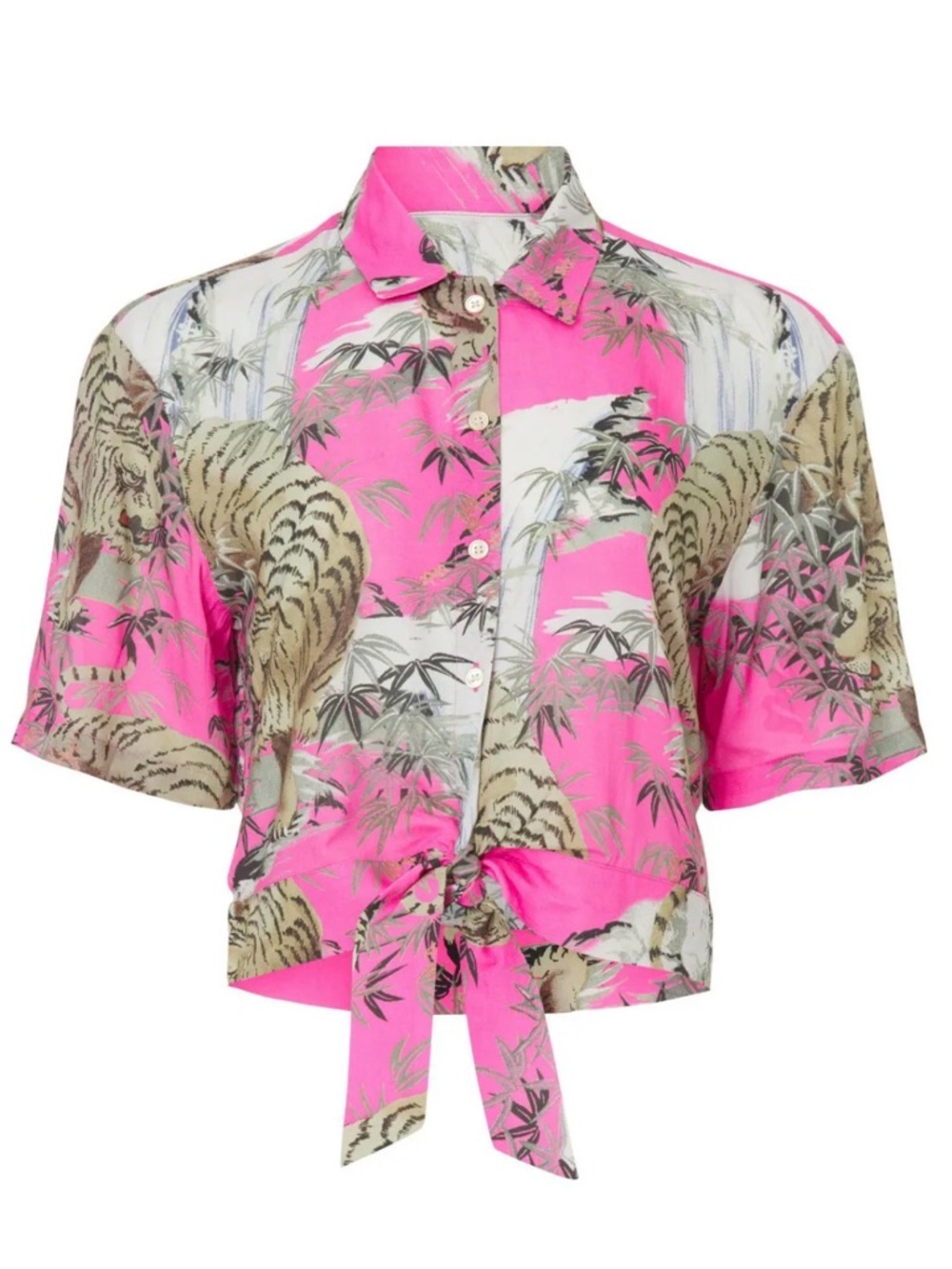 AllSaints Pink Leni Tai Nui Shirt Print Shirt